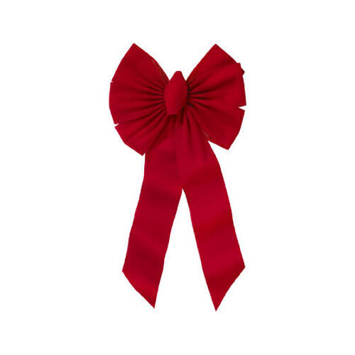 HOLIDAY TRIMS INC. 7355ACE Gift Bow, 14 x 28 in, Velvet, Red