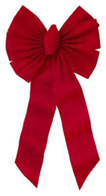 HOLIDAY TRIMS INC. 7355ACE Christmas Bow, 7-Loop, Red Velvet, 14 x 28 x 4 In.