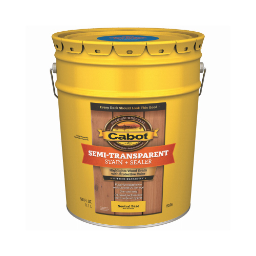 16300 Series 140.00.005 Exterior Stain, Semi-Transparent, Neutral Base, Liquid, 1 qt - pack of 4