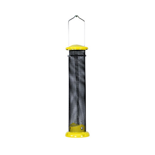 Audubon NAWLNT Bird Feeder Finch 1 lb Aluminum Tube Feeder Yellow