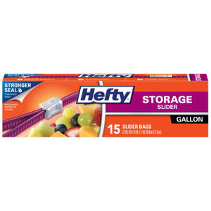 Hefty R81416 Slider Storage Bags, 1 gal Capacity