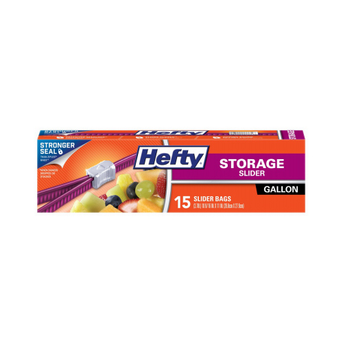 Hefty R81416 Slider Storage Bags, 1 gal Capacity