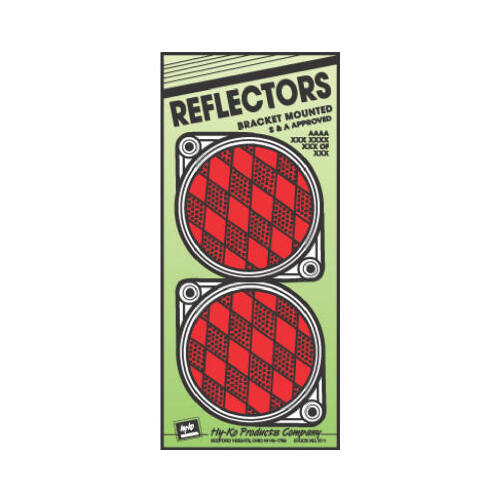 Carded Reflector, 9.63 in L Post, Red Reflector - pack of 2