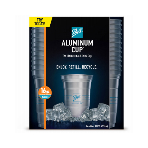 Ball 10052 Cooling Cup 16 oz Silver BPA Free Silver