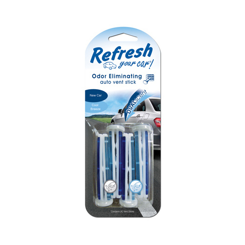 Refresh Your Car! E301433400-XCP6 Car Vent Clip New Car /Cool Breeze Scent 0.7 oz Solid - pack of 6