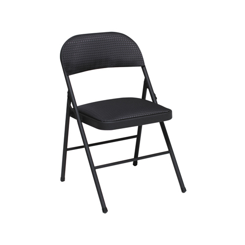 Metal Folding Chair, Padded Seat & Back, Black