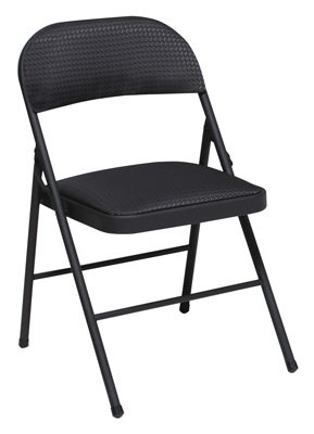 Cosco 14-986-JBD4E Metal Folding Chair, Padded Seat & Back, Black