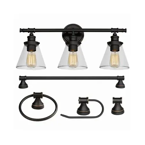 Parker 3-Light Oil Rubbed Bronze All-In-One Bath Light Set Color/Finish Family