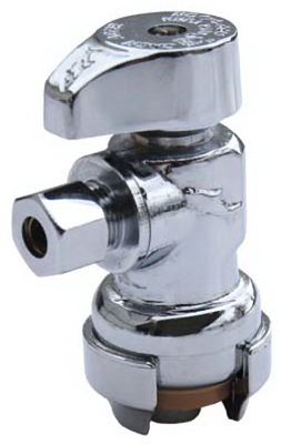 SharkBite 23336-0000LF Stop Valve, 1/2 x 1/4 in Connection, Compression, 200 psi Pressure, Brass Body Chrome