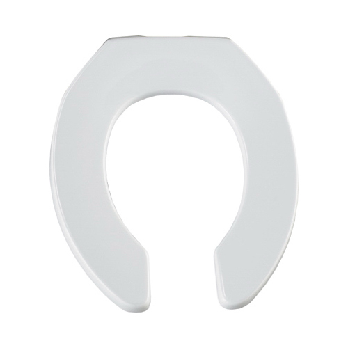 Toilet Seat with Cover, Round, Plastic, White, Sta-Tite Hinge
