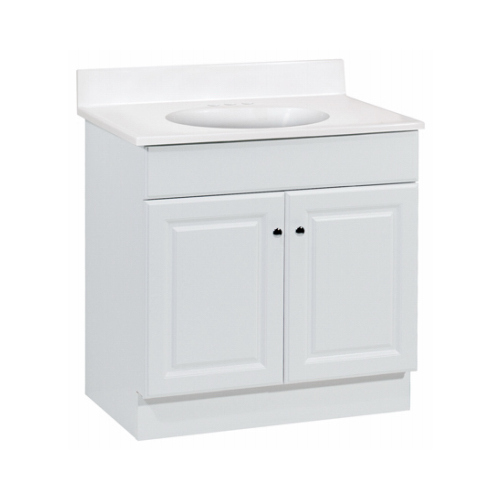 RSI HOME PRODUCTS C14130A 30 in. x 31 in. x 18 in. Richmond Bathroom Vanity Cabinet with Top with 2-Door in White