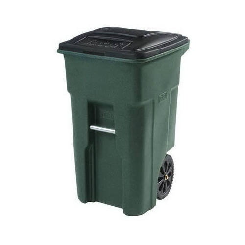 EVR II Trash Can, 32 gal Capacity, Polyethylene, Greenstone, Lid Closure