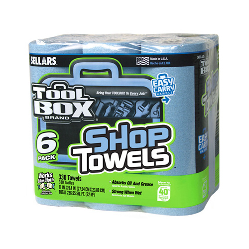 Blue Shop Towels, 6-Roll Pack  pack of 6