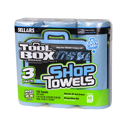 Toolbox 5448301 Blue Shop Towels, 3-Roll Pack  pack of 3