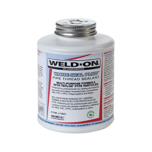 Weld-On 87730 White Seal Plus Multipurpose Pipe Thread Sealant With Ptfe .5 Pt