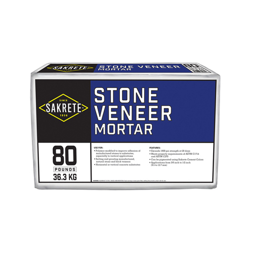 OLDCASTLE ARCHITECTURAL 65303105 Sakrete 80# Stone Veneer Mortar