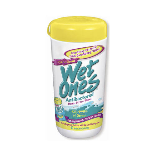 Antibacterial Face & Hand Wipes, Citrus, 40-Ct.