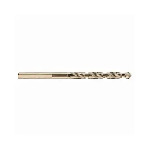 Drill Bit, 15/64 in Dia, 3-7/8 in OAL, Spiral Flute, 3-Flat Shank Gold Ferrous Oxide