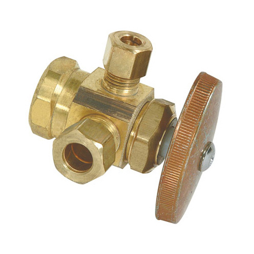 Outlet Valve 1/2" FIP T X 3/8" S Compression Brass Rough