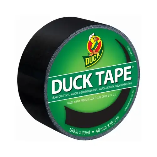 Duct Tape, 20 yd L, 1.88 in W, Vinyl Backing, Black - pack of 6