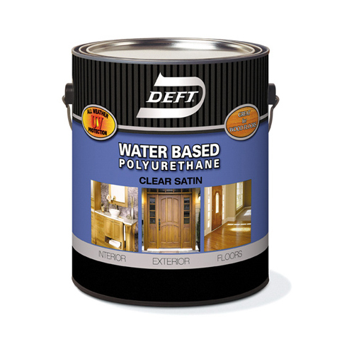 Waterborne Wood Finish Satin Clear Water-Based 1 gal Clear