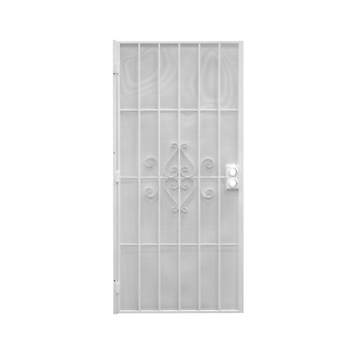 Regal Series Door Screen, 80 in L, 32 in W, Steel, White
