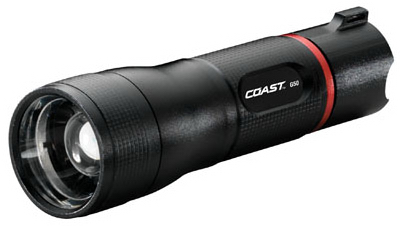 COAST TT8607CP Flashlight, AAA Battery, Alkaline Battery, LED Lamp, 355 Lumens Lumens, 189 m Beam Distance Black