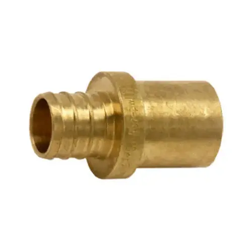 Hose to Pipe Adapter, 3/4 in, PEX Barb x Male Sweat, DZR Brass, 200 psi Pressure