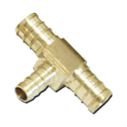 3/8 In. x 3/8 In. x 3/8 In. Barb Brass PEX Tee