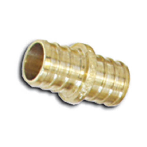 Brass Barb Pex Pipe Insert Coupling, Lead-Free, 1/2 In., 25-Pk.