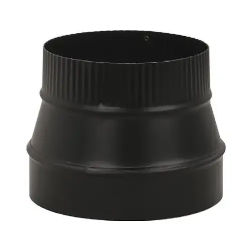 IMPERIAL BM0074 Stove Pipe Reducer, 6 x 4 in, Crimp, 24 ga Thick Wall, Black, Matte