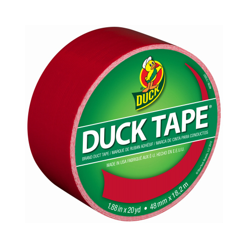 DUCK 1265014 Duct Tape, 20 yd L, 1.88 in W, Vinyl Backing, Red