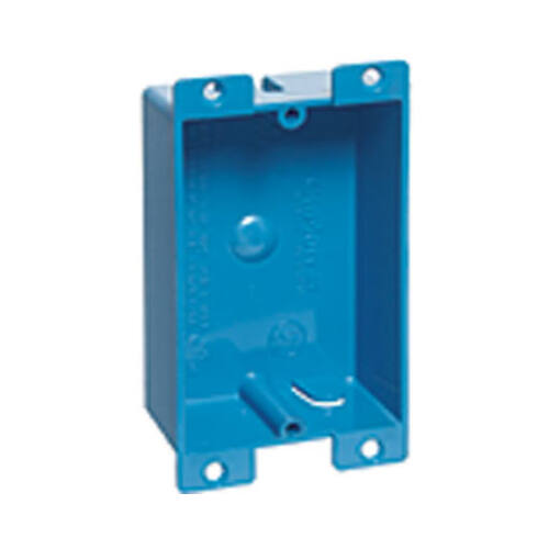 Outlet Box, 1 -Gang, PVC, Blue