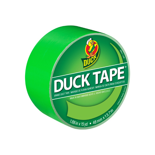 DUCK 1265018 Duct Tape, 15 yd L, 1.88 in W, Vinyl Backing, Neon Green