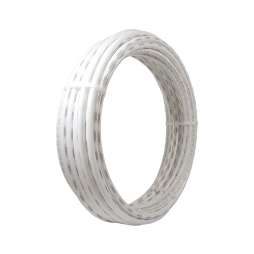 PEX Coil Pipe, White, 1/4 In. Copper Tube Size x 50 Ft.