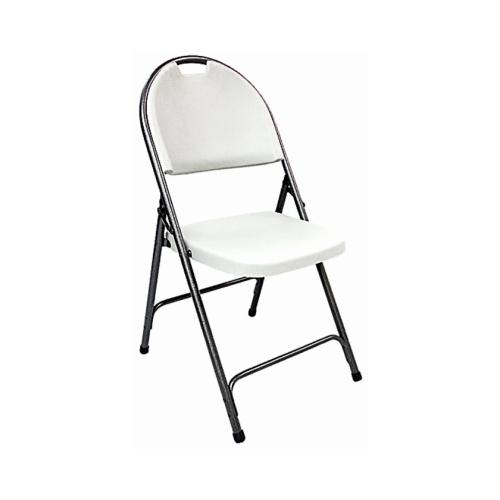Deluxe Folding Chair, Hi-Back, White