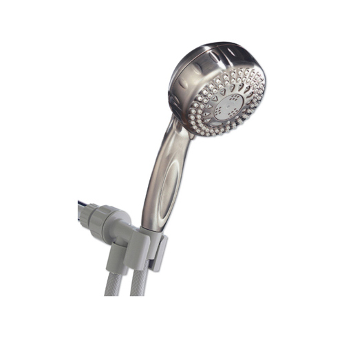 PowerSpray+ Series Handheld Shower Head, 1/2 in Connection, 1.8 gpm, 5-Spray Function, Plastic Chrome