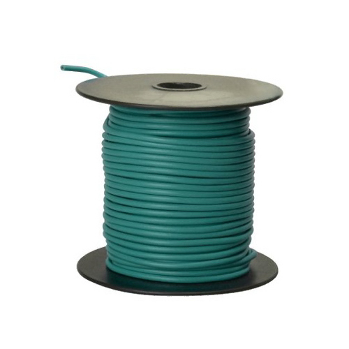 Primary Wire, 16 AWG Wire, 1-Conductor, 60 VDC, Copper Conductor, Green Sheath, 100 ft L