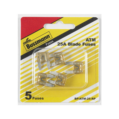 Bussmann BP/ATM-25-RP-XCP5 Automotive Fuse, Blade Fuse, 32 V, 25 A, 1 kA Interrupt Clear - pack of 25