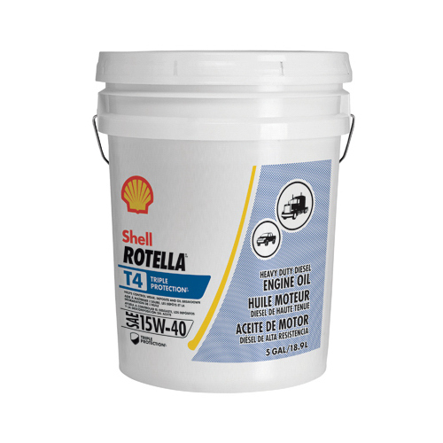 T4 Engine Oil, 15W-40, 5 gal Pail Clear Amber