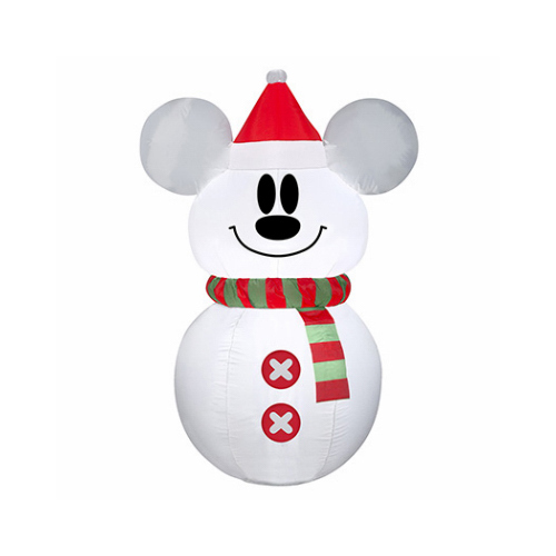 Disney 117565 Disney Mickey Mouse Snowman Inflatable Christmas Lawn Decoration, Lighted, 3.5-Ft.