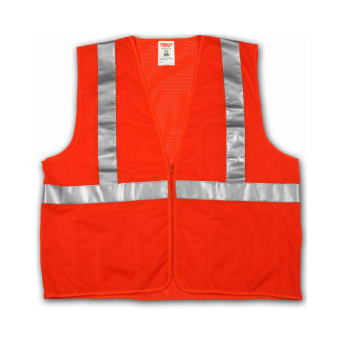 Tingley V70639.L-XL Job Sight Safety Vest, ANSI 107 Class 2, Hi-Viz Orange, L/XL