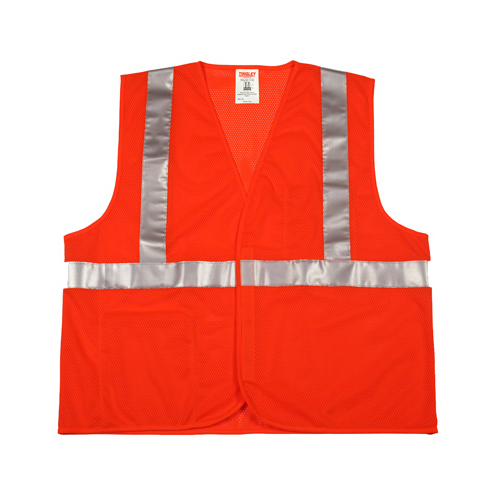 Tingley V70629.2X-3X Safety Vest, ANSI 107 Class 2, Fluorescent Orange Mesh, Velcro Closure, XXL/XXXL