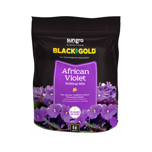 SUN GRO HORTICULTURE 1410502.Q08P BLACK GOLD African Violet Potting Mix, Granular, Brown/Earthy, 240 Bag