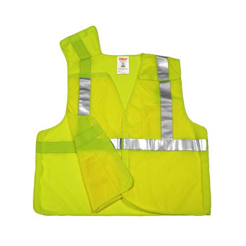 Tingley V70522.L-XL Safety Vest, ANSI 107 Class 2, Yellow Green Mesh, Velcro Closure, L/XL