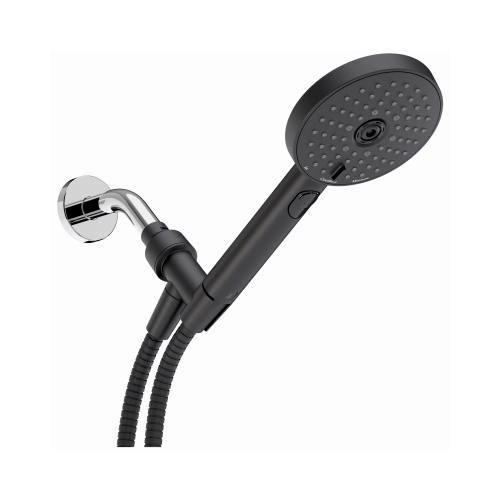 sproos 1102110BK01 3-Spray Handheld Shower Head, Black, 5-In.