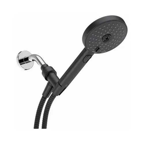 3-Spray Handheld Shower Head, Black, 5-In.