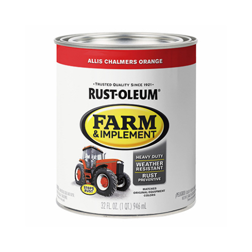 Rust-Oleum 280156 SPECIALTY 7458502 Farm Equipment Enamel, Allis Chalmers Orange, 1 qt Can