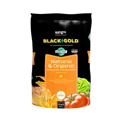 SUN GRO HORTICULTURE 1402040.CFL001.5P Natural & Organic Potting Mix, 1.5-Cu. Ft.