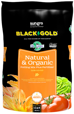 SUN GRO HORTICULTURE 1402040.CFL001.5P Natural & Organic Potting Mix, 1.5-Cu. Ft.